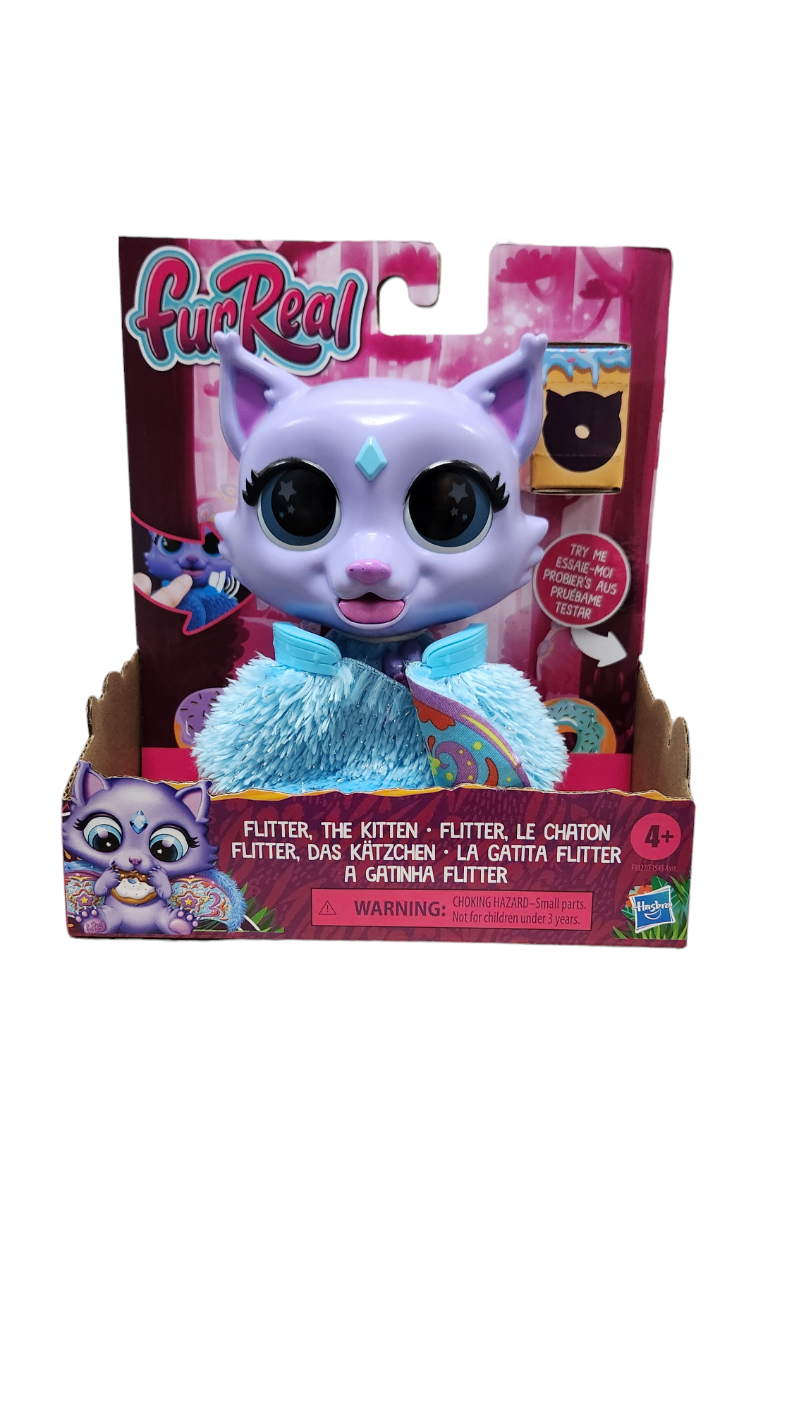 2021 Hasbro FurReal FLITTER the Kitten Interactive Color Change Feeding Toy NEW!