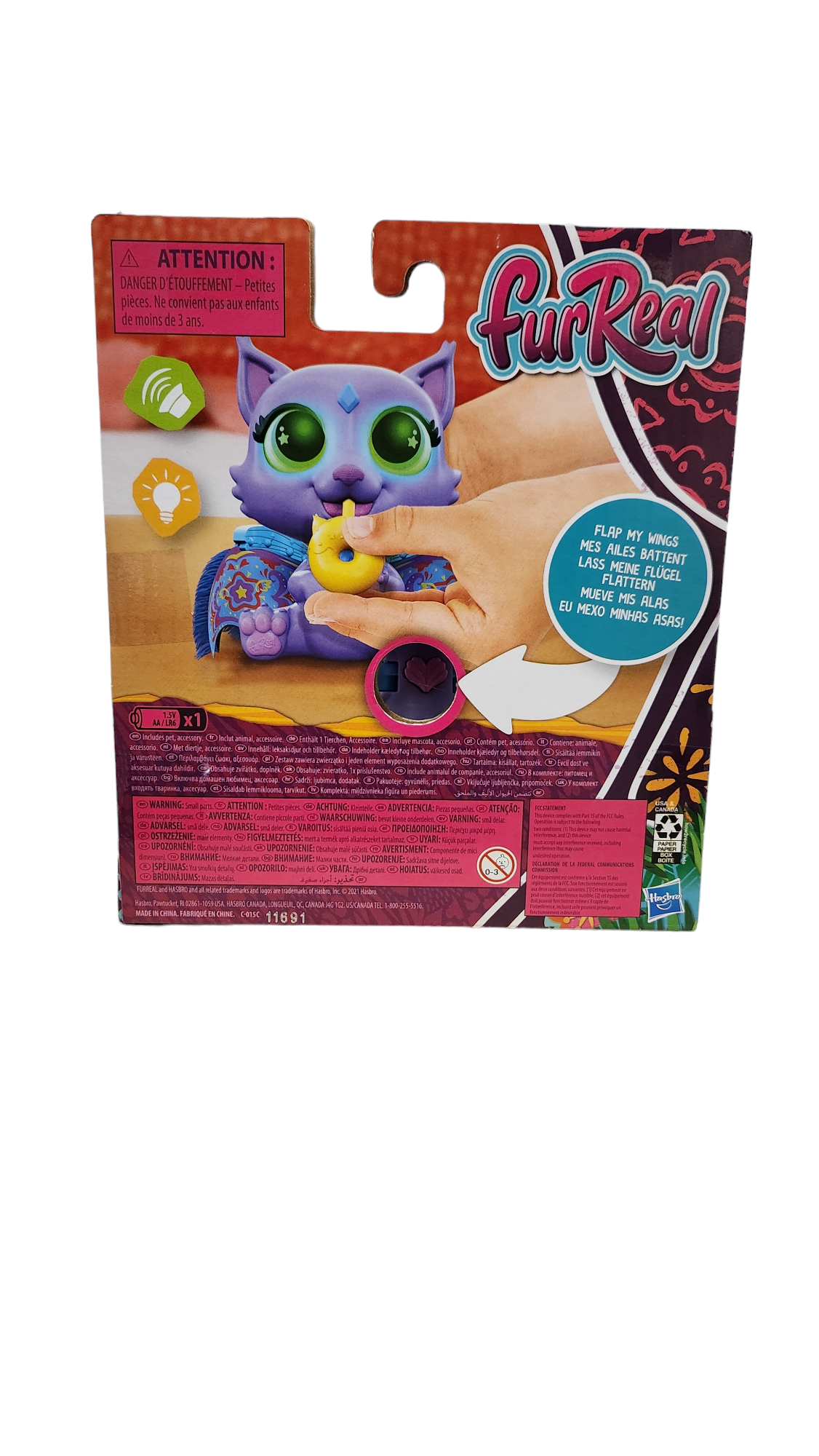 2021 Hasbro FurReal FLITTER the Kitten Interactive Color Change Feeding Toy NEW!