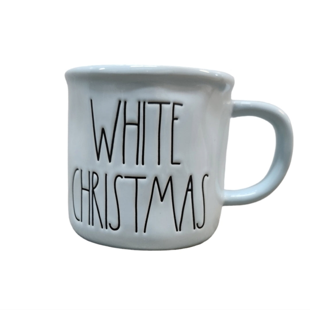 Rae Dunn Ceramic Light Blue White Christmas Wide Mouth Coffee Mug