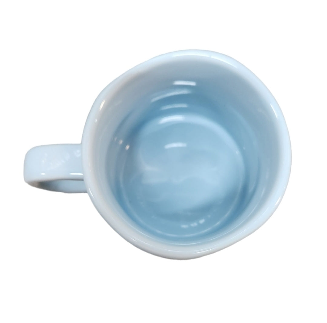 Rae Dunn Ceramic Light Blue White Christmas Wide Mouth Coffee Mug