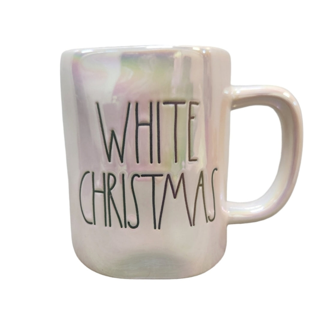 Rae Dunn Iridescent Ceramic Mug White Christmas Coffee Mug Holiday
