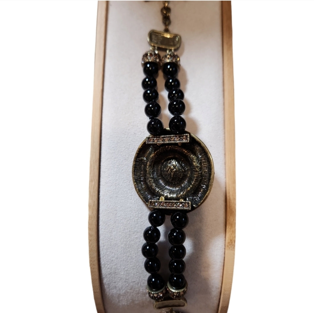 Heidi Daus Swarovski Crystal Art Deco Bracelet Set 8.5" Earrings 3"