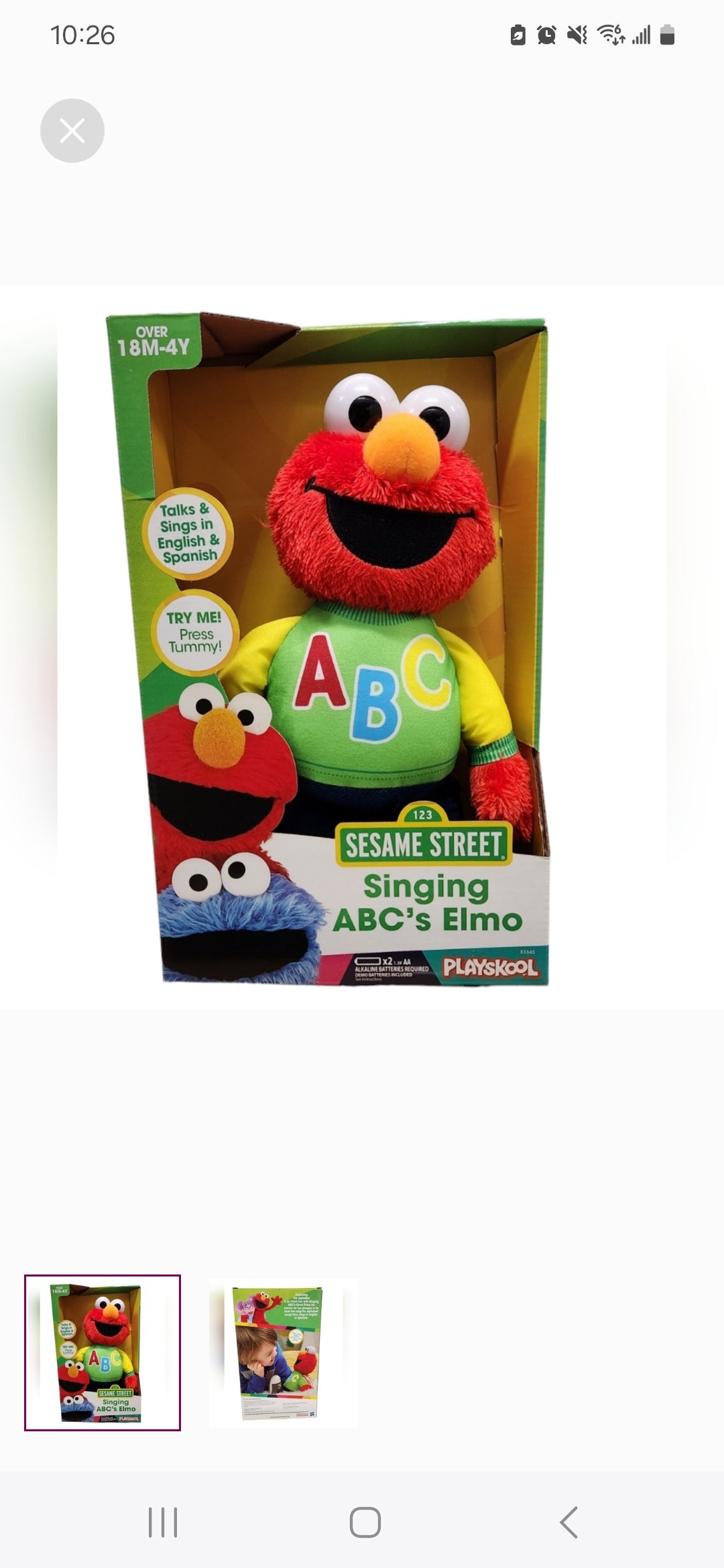 NEW Sesame Street Singing ABC's Elmo Playskool Ages 18 Mo - 4 Years