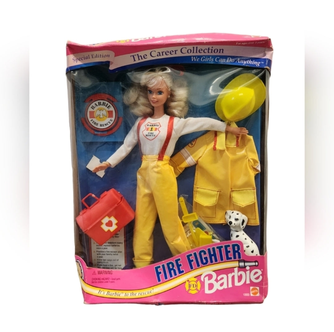 Vintage 1994 Mattel Fire Fighter Barbie 13553 - Damaged Box