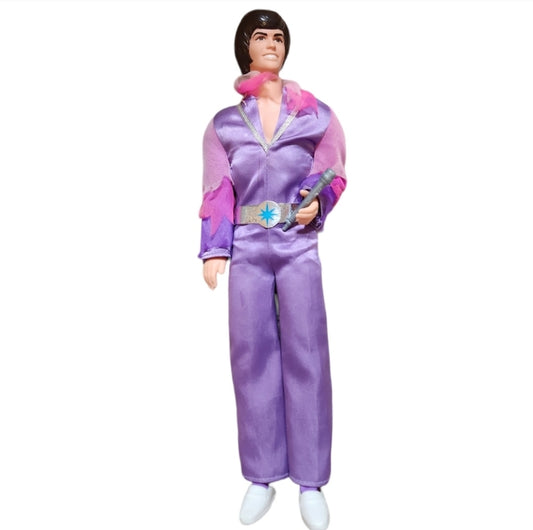 Vintage 1968 Mattel Donnie Osmond 12" Doll With Microphone In Purple Jumpsuit