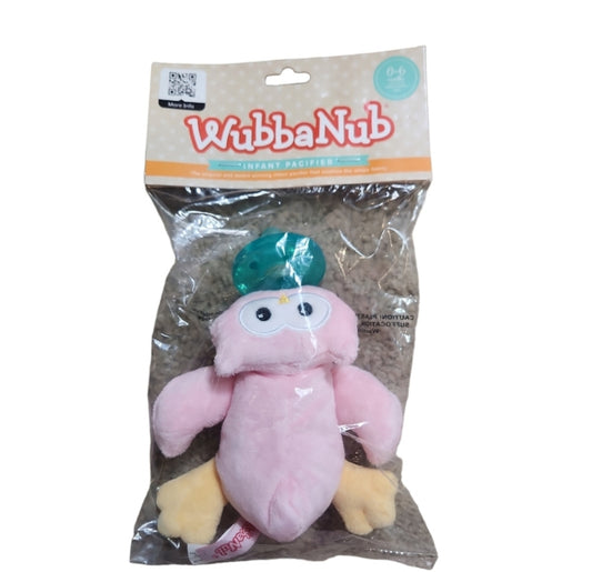 2017 WubbaNub Pink Owl 0-6M Infant Pacifier